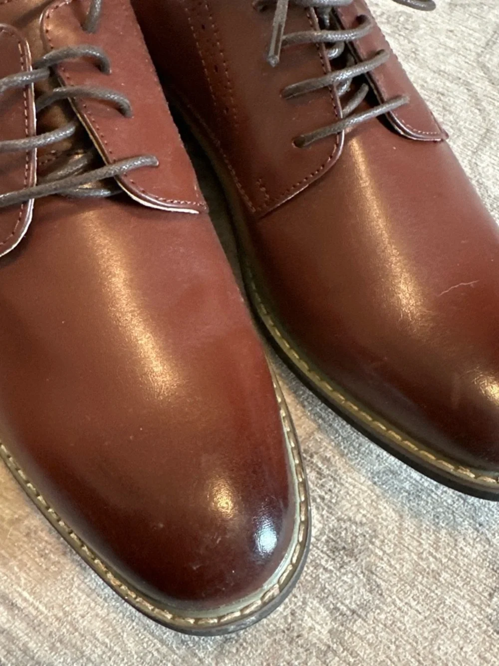 Men's Brown Leather Oxford Lace-Up Shoes